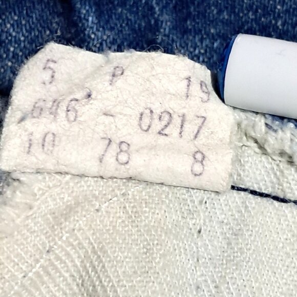 Vintage 70s Levis 517 Jeans Flared Blue Denim Orange Tab 30x28 646 0217 USA - Picture 11 of 11